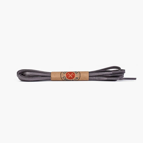 Flat Waxed Cotton Laces | Grey