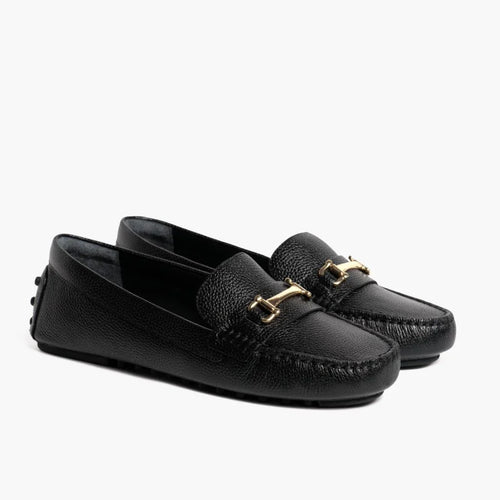 Driving Loafer | Black & Gold